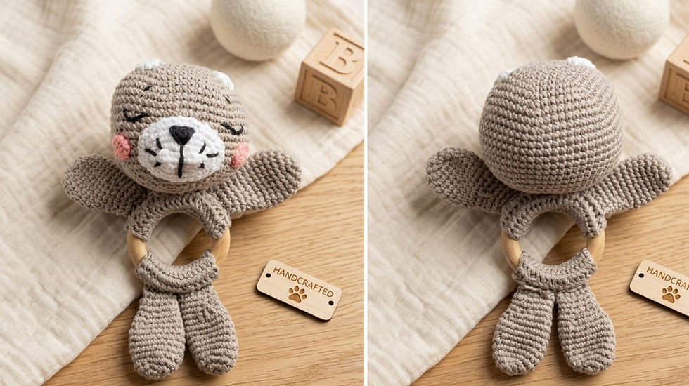 Thumbnail: Handmade Crochet  Rattle / Interactive Toy for Newborn