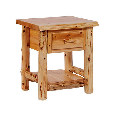 Amish Appalachian White Cedar 1 Drawer Open Night Stand