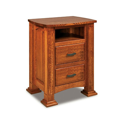 Amish Lexington 2 Drawer Night Stand w/Opening