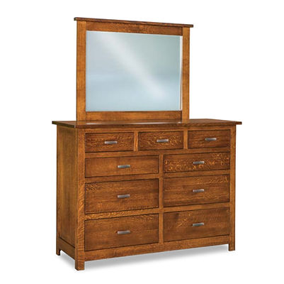 Amish Flush Mission 9 Drawer Dresser