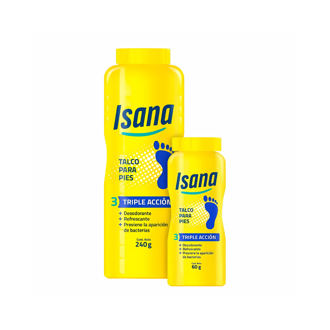 Talco para Pies Isana Triple Acción Pack 240g + 60g