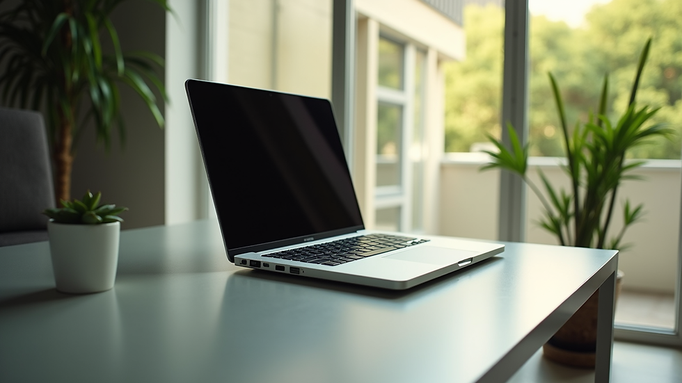 Plano detalle de una computadora portátil con curso herbal en línea abierto