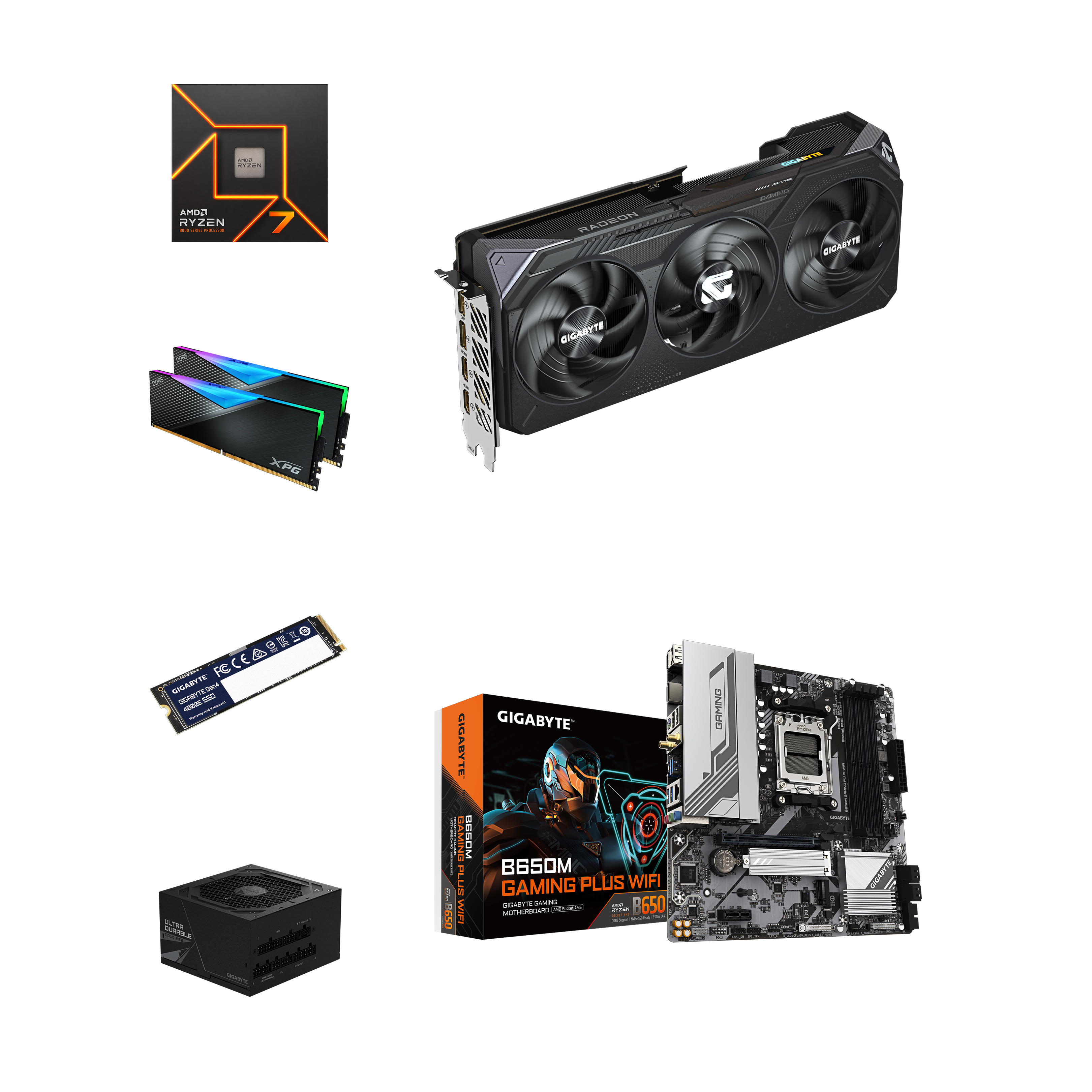 AMD Ryzen 7 7700X / B650 / 32GB / 1TB / 850W / Gigabyte RX 9070 16GB GPU