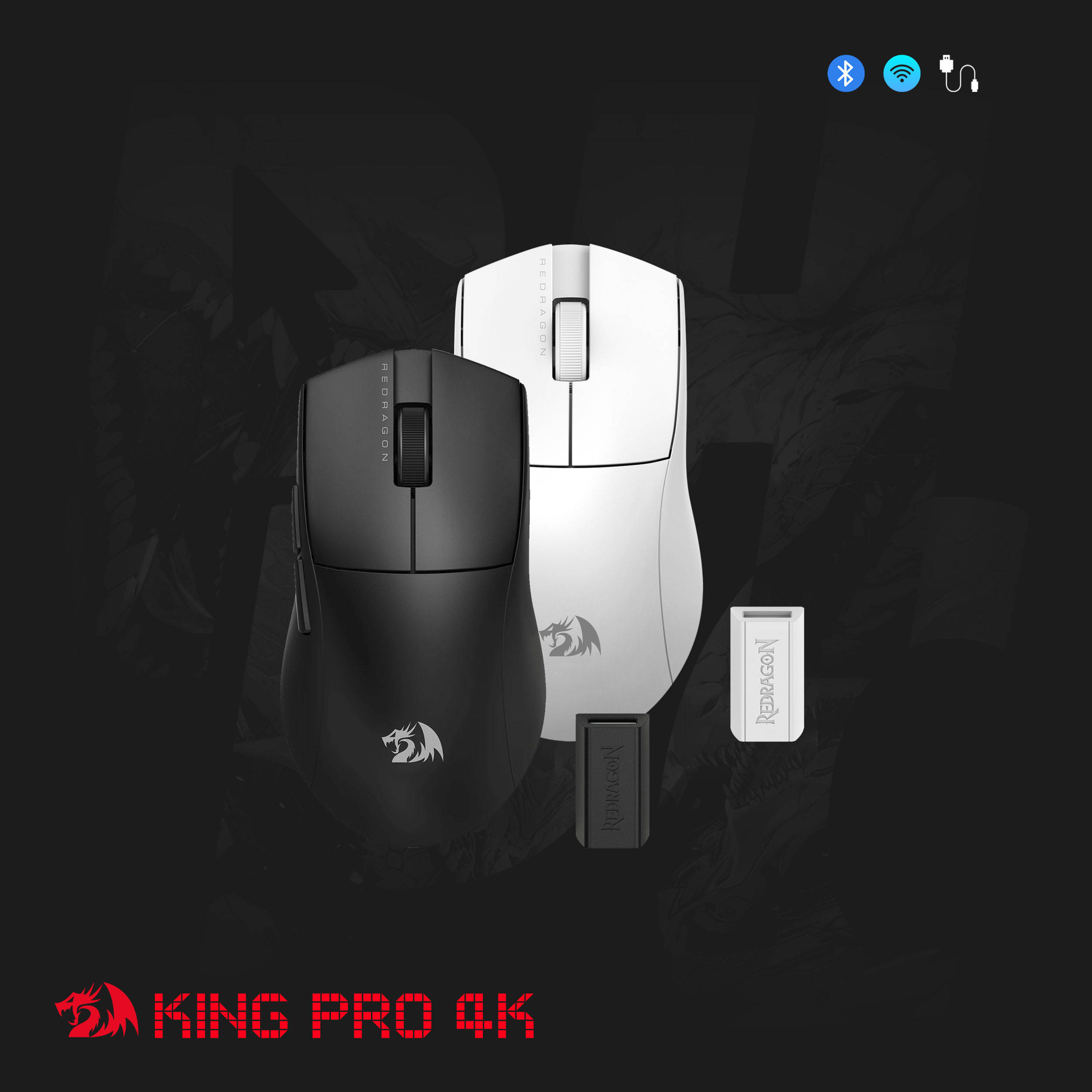 Redragon K1ng Pro M916-PRO-4K Wireless 4K E-Sport Grade Gaming Mouse