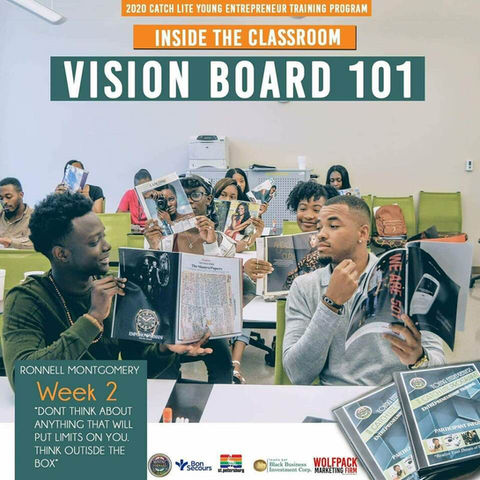 Students participating in the CatchLite Young Entrepreneur Training Program classroom session at SPC Midtown