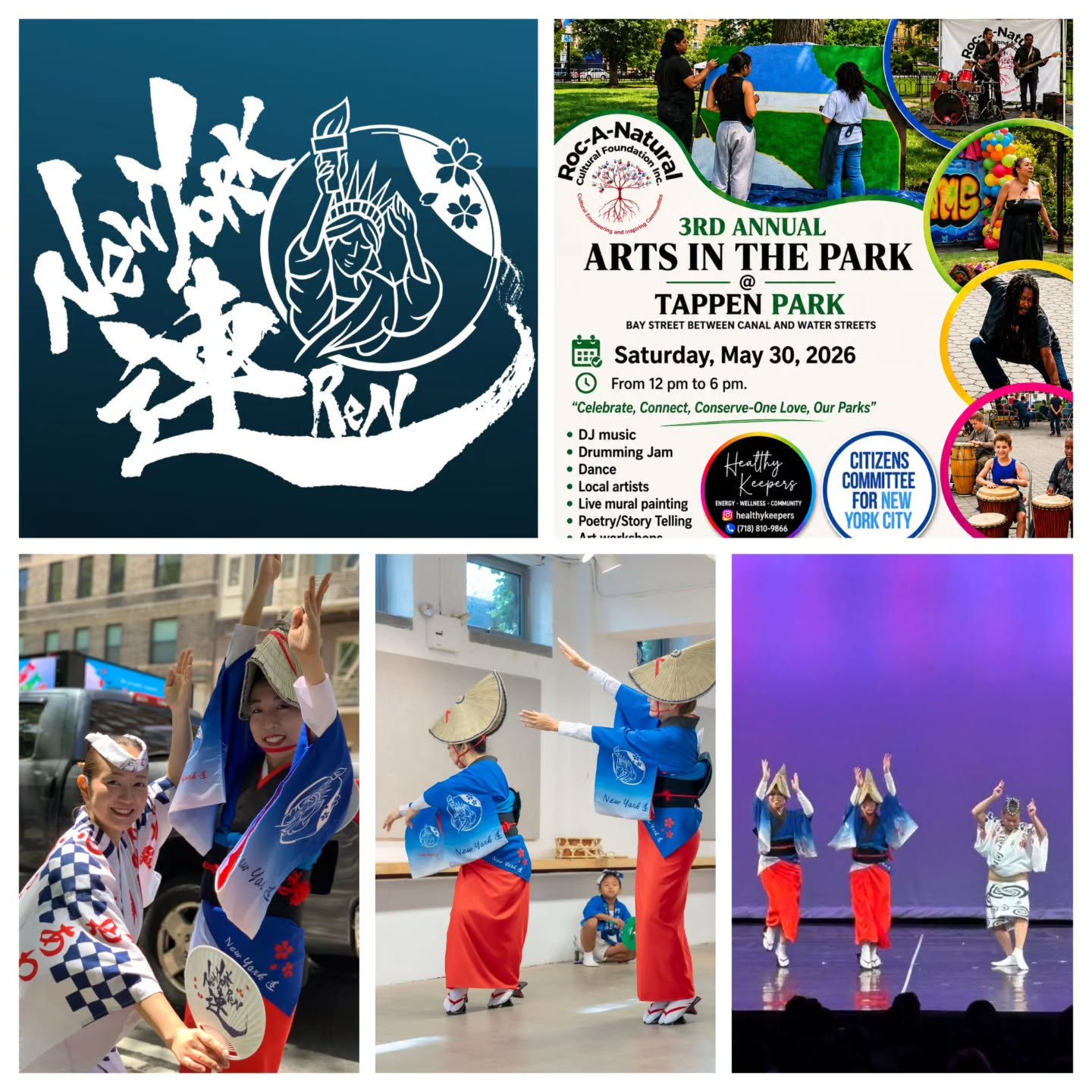ROC'N WEDNESDAY! Awa Odori New York Ren (Japanese Folklore Dancers) at the 3rd Annual Arts In The Park at Tappen Park