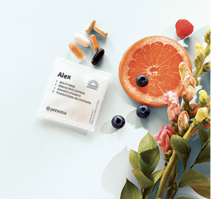 Personalized morning supplement pack with fresh citrus