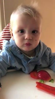 Elijah Enjoying His Vegetables - 15 June 2018