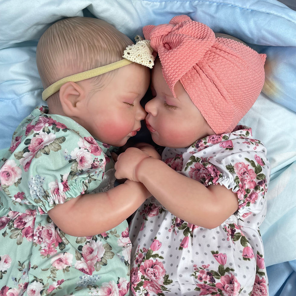 Miniatura: 1Pcs 50CM Finished Reborn Baby Dolls LouLou Twins Girl Lifelike Silicone Vinyl N