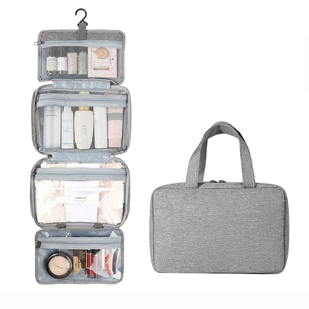 Foldable High Capacity Toiletry Bag Organizer, Portable Hanging Storage Bathroom