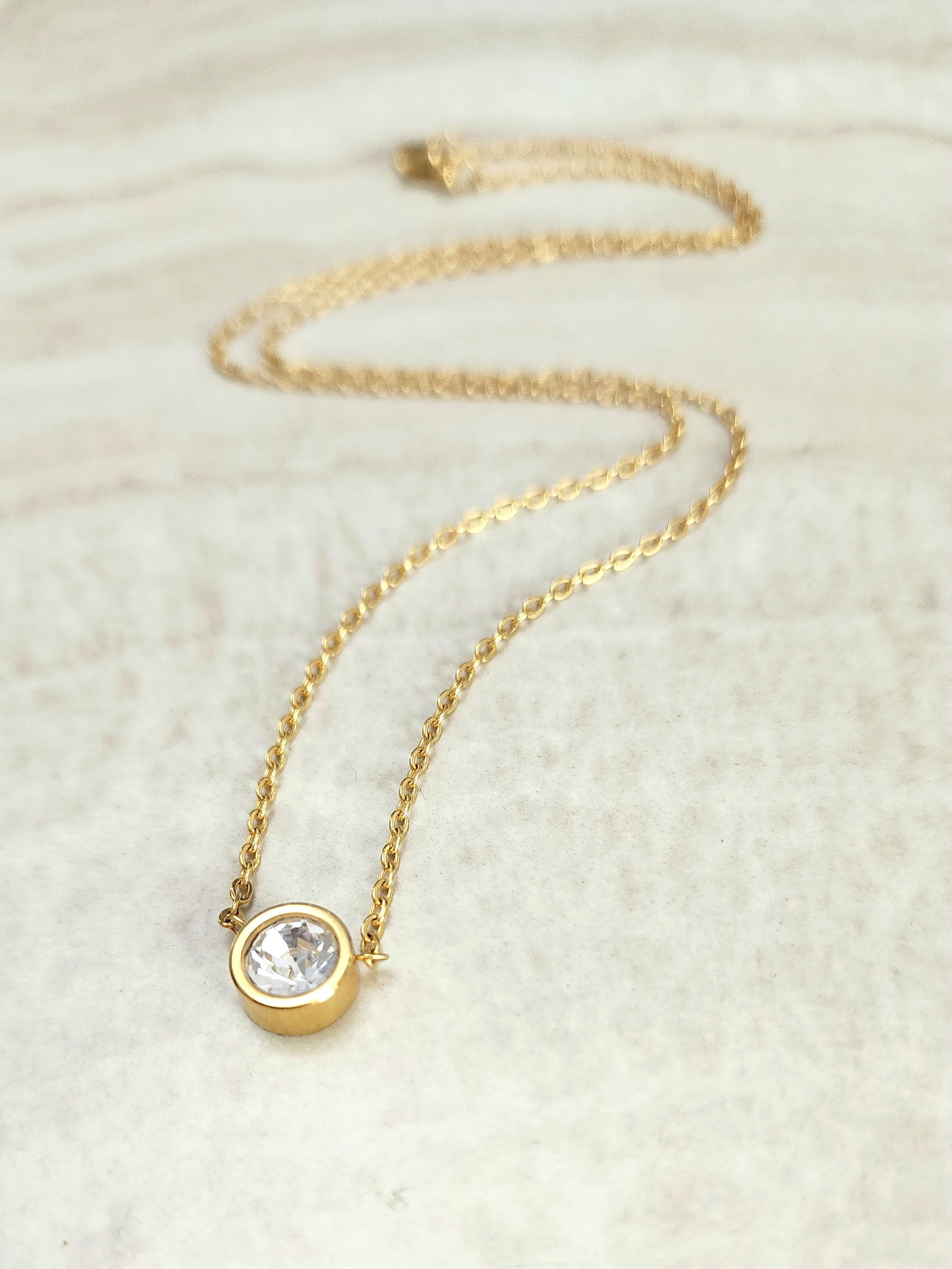 Waterproof Solitaire Necklace