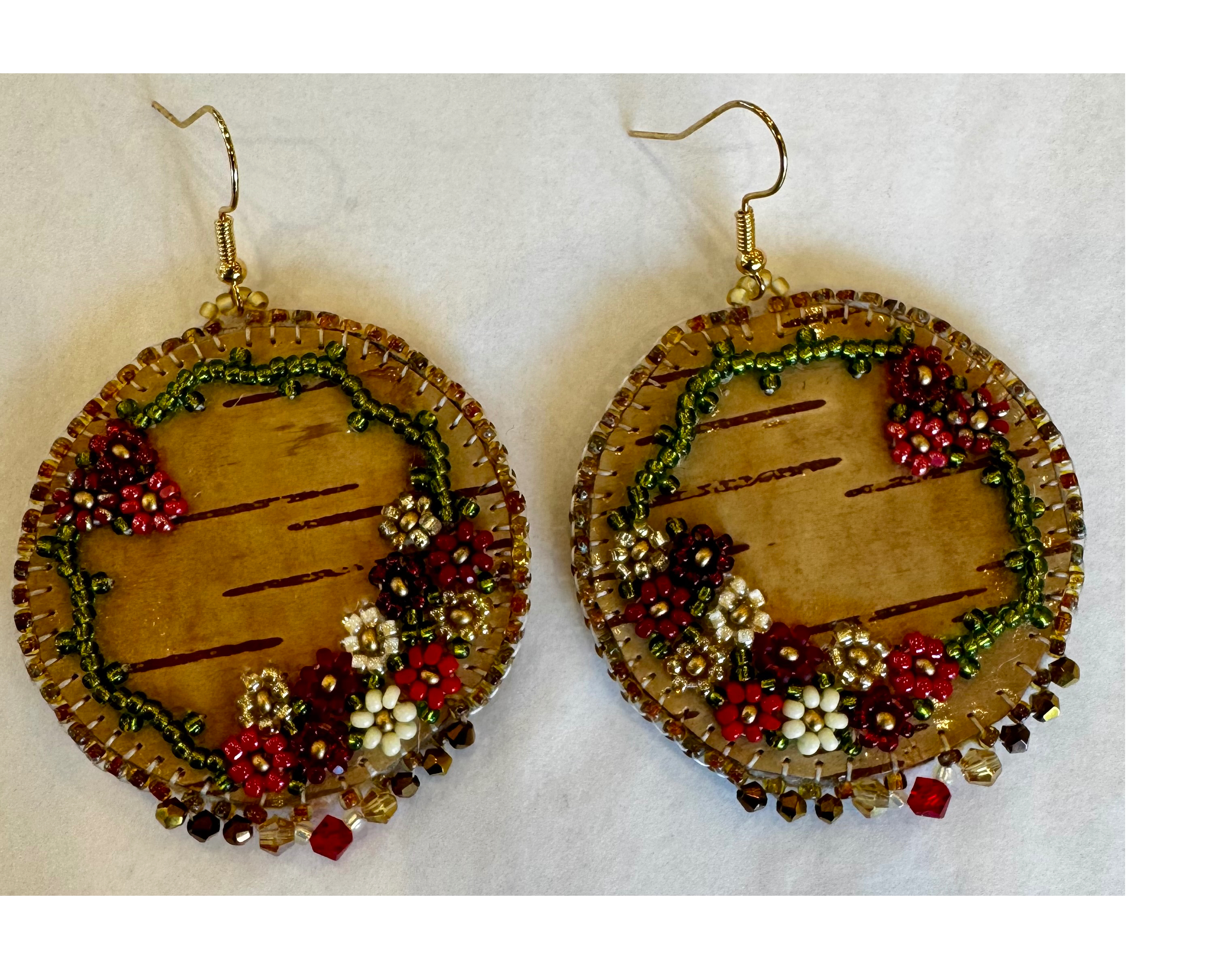 Birchbark andBeaded Earrings