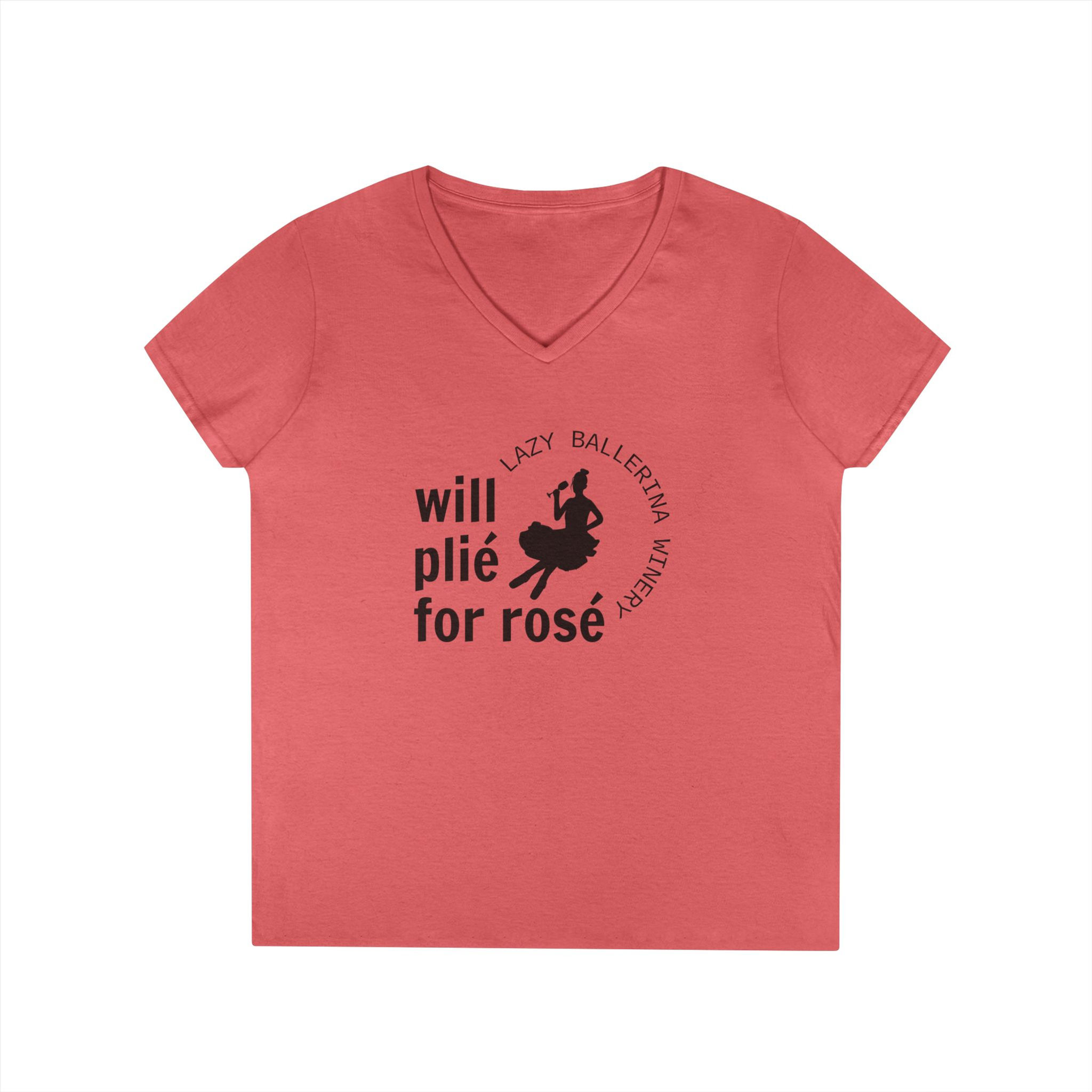 Will Plié for Rosé Ladies' V-Neck T-Shirt