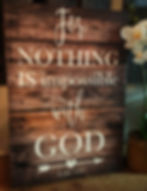 Thumbnail: LUKE 1:37 Scripture art canvas in rustic wood