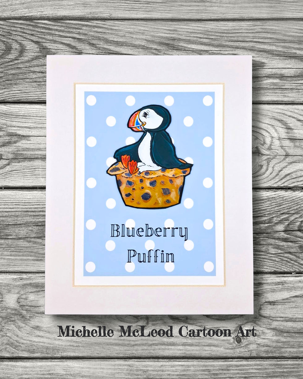 Thumbnail: "Blueberry Puffin" print