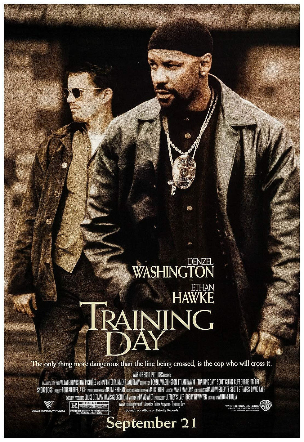 Film poster for 'Training Day' (2001).