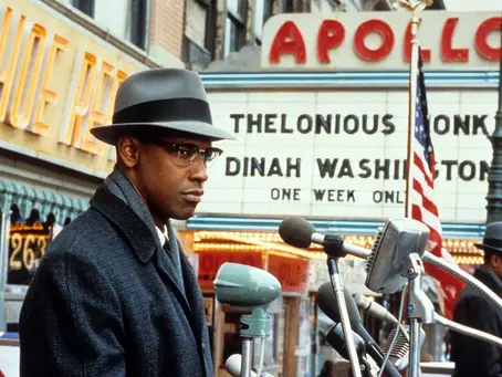 Screencap of Denzel Washington in Spike Lee's 'Malcolm X' (1992).