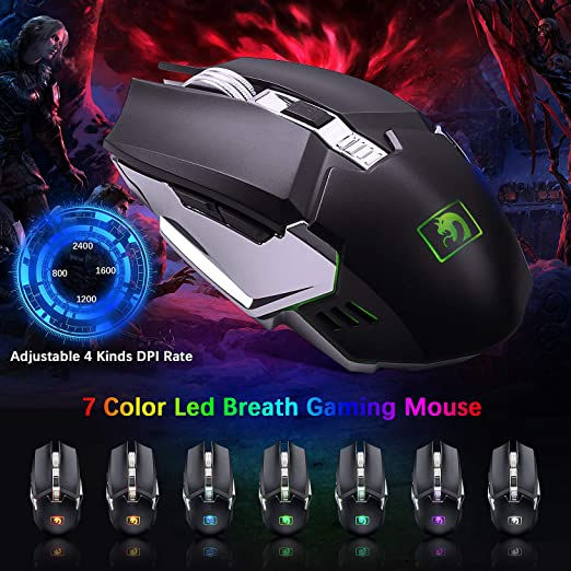 Thumbnail: Wireless Keyboard and Mouse Mousepad, 3 in 1 Rainbow LED