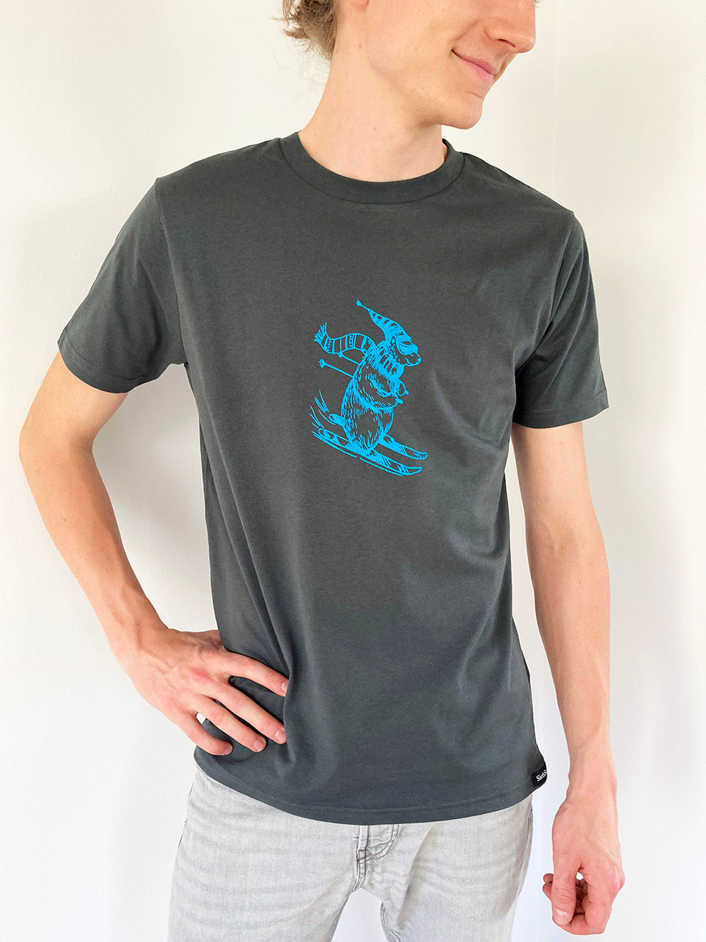 Herrenshirt Bär auf Ski