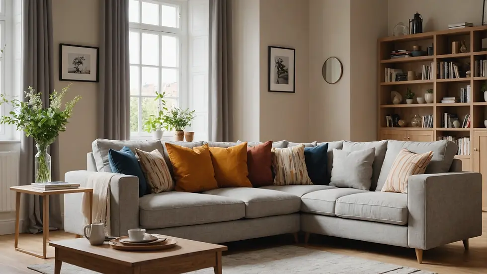 Corner sofa in a small living room