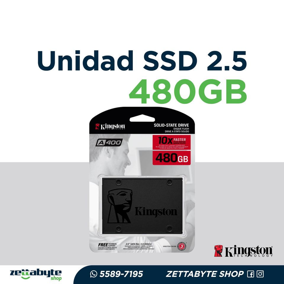 UNIDAD SSD 2.5" KINGSTON A400 480 GB