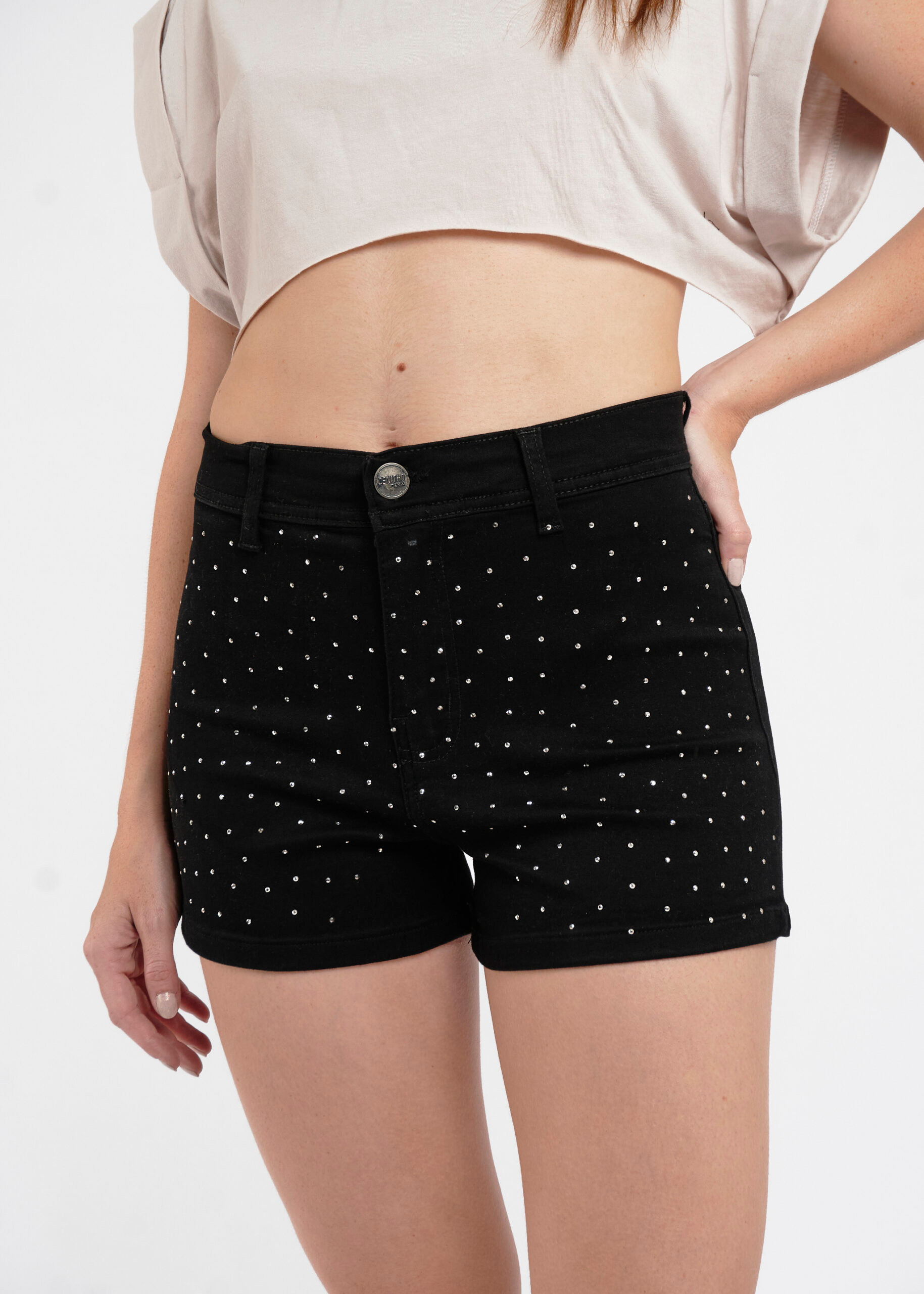 Short Negro Strass