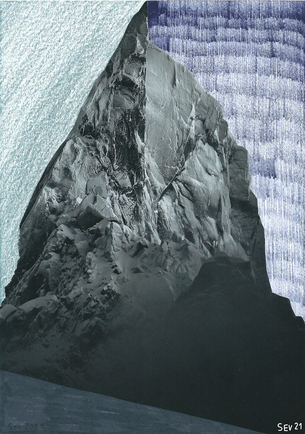 Miniature : La montagne, collage original