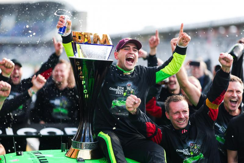 Güven celebrating with Manthey EMA after winning the 2025 title | Credits: ADAC Motorsport