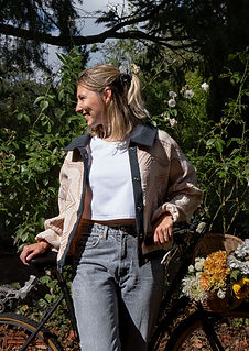veste clairette issu d'un plaid et d'un jean