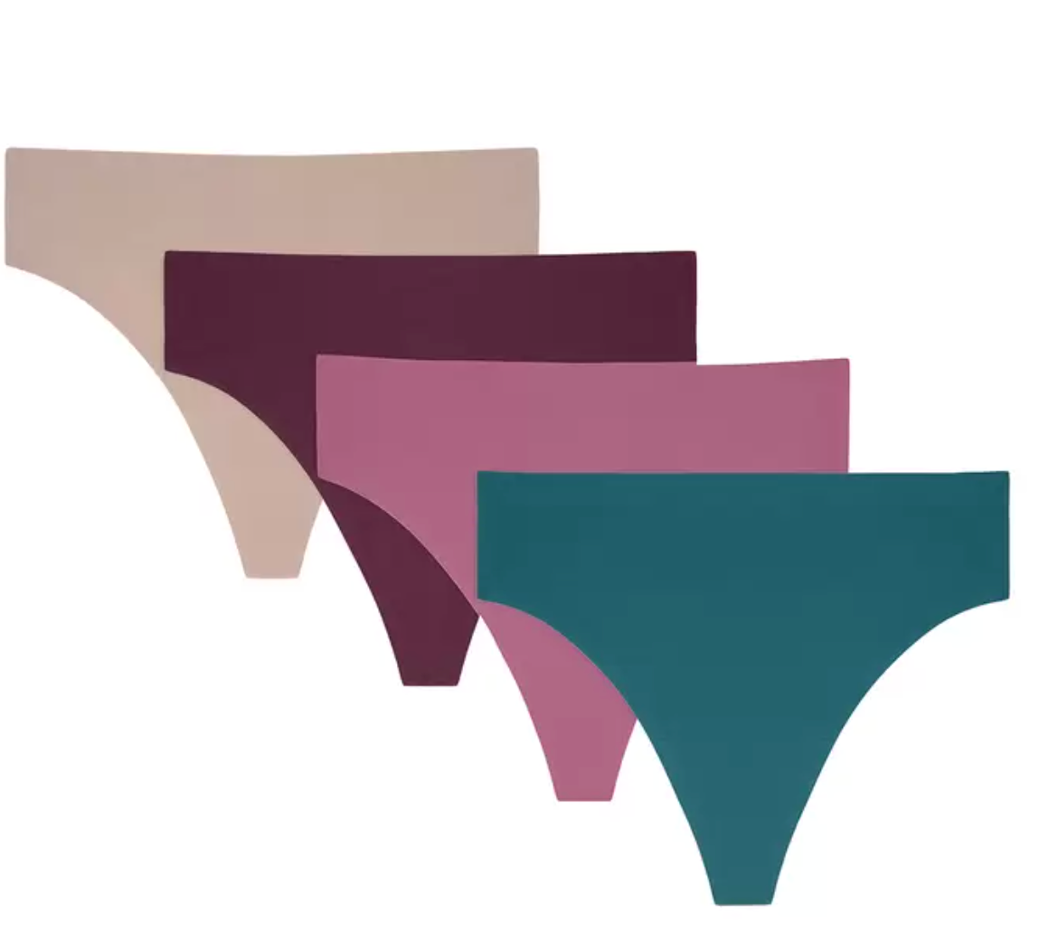 Calore Hochman | Pack de 4 tangas para dama| Beige, rosa, verde y vino | Talla G
