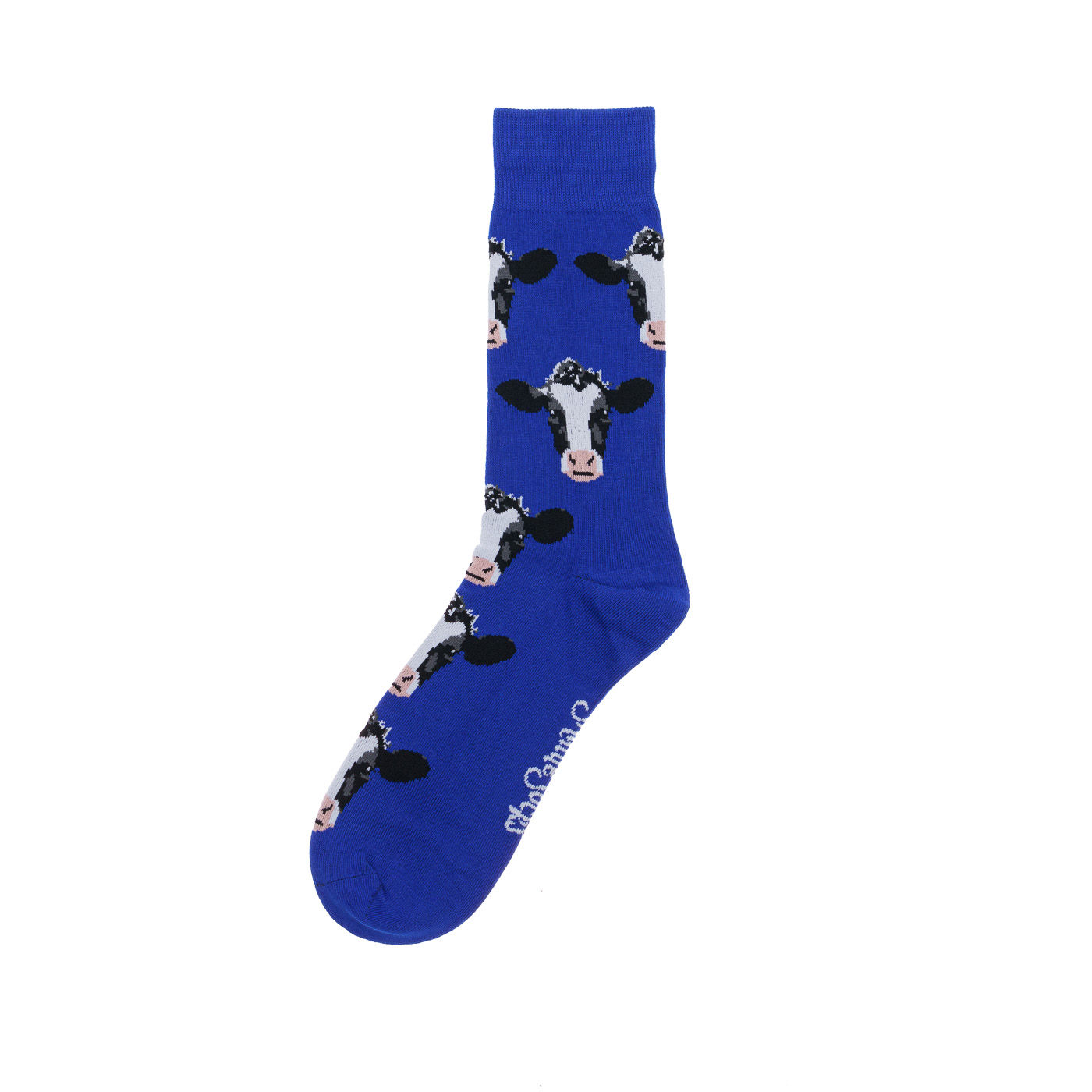 Shuttlesocks Royal Blue Cow Crew Socks