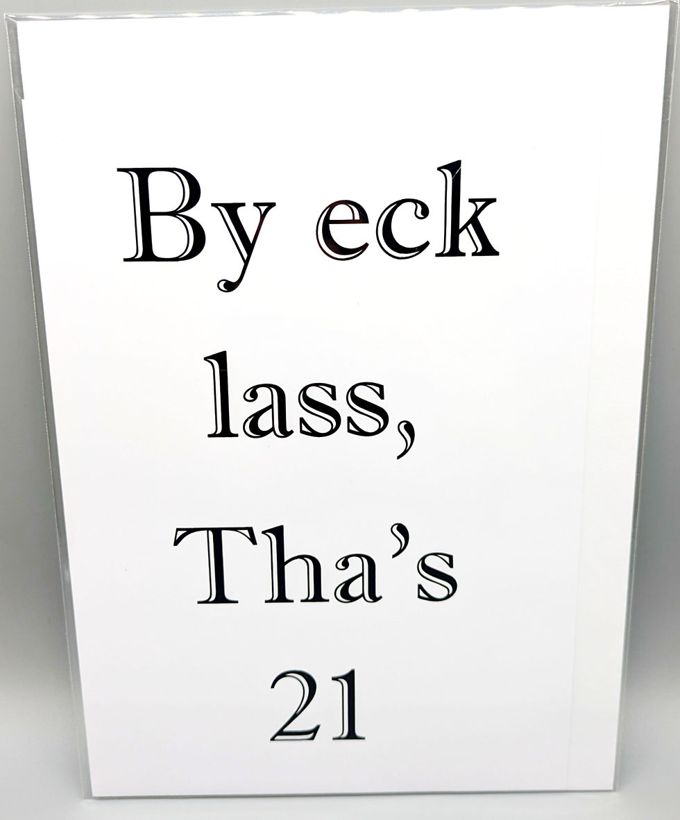 Miller and Hunt, Yorkshire Greetings Card - Birthday Age For Her.Front View