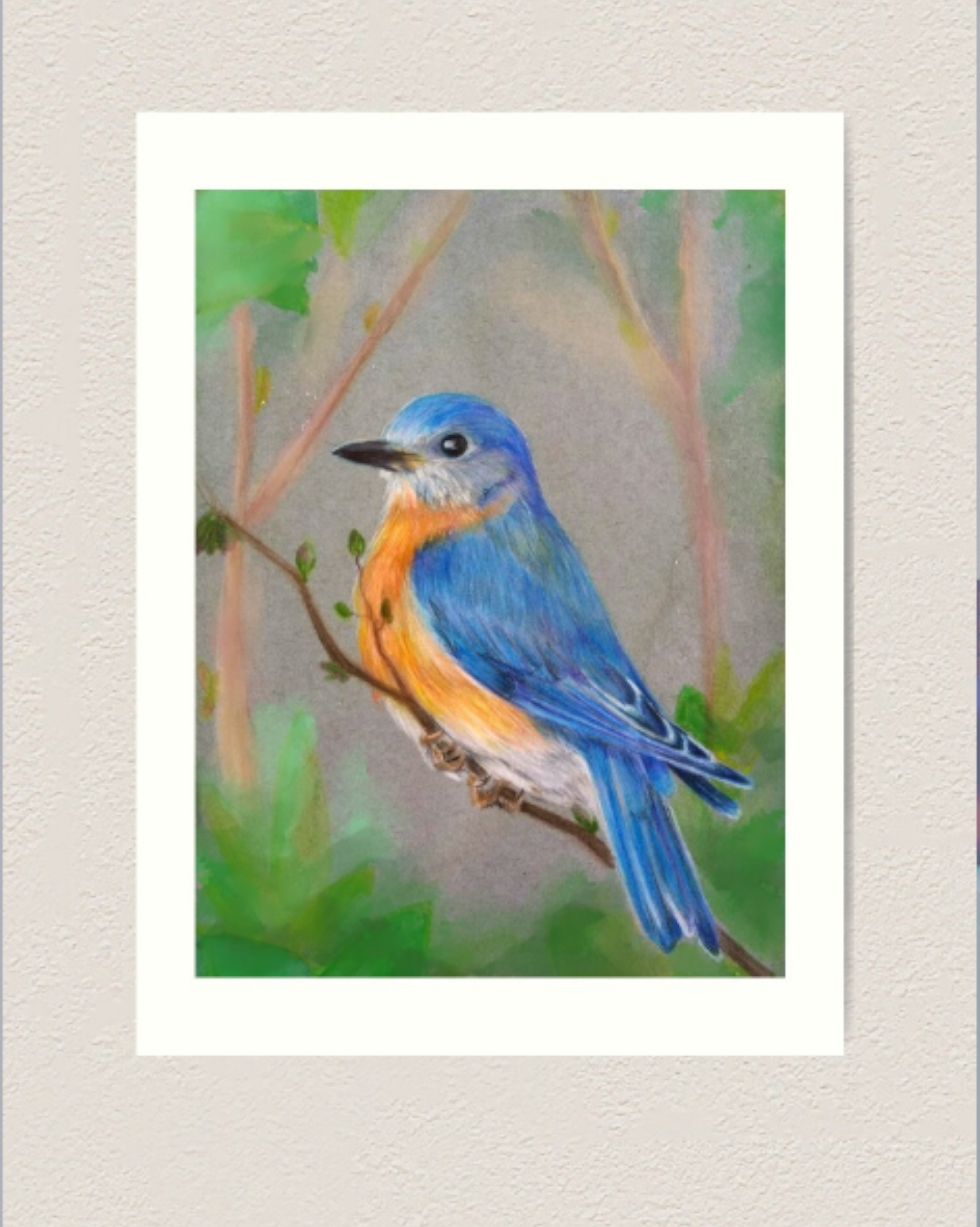 12x16" Premium Art Print - Bluebird
