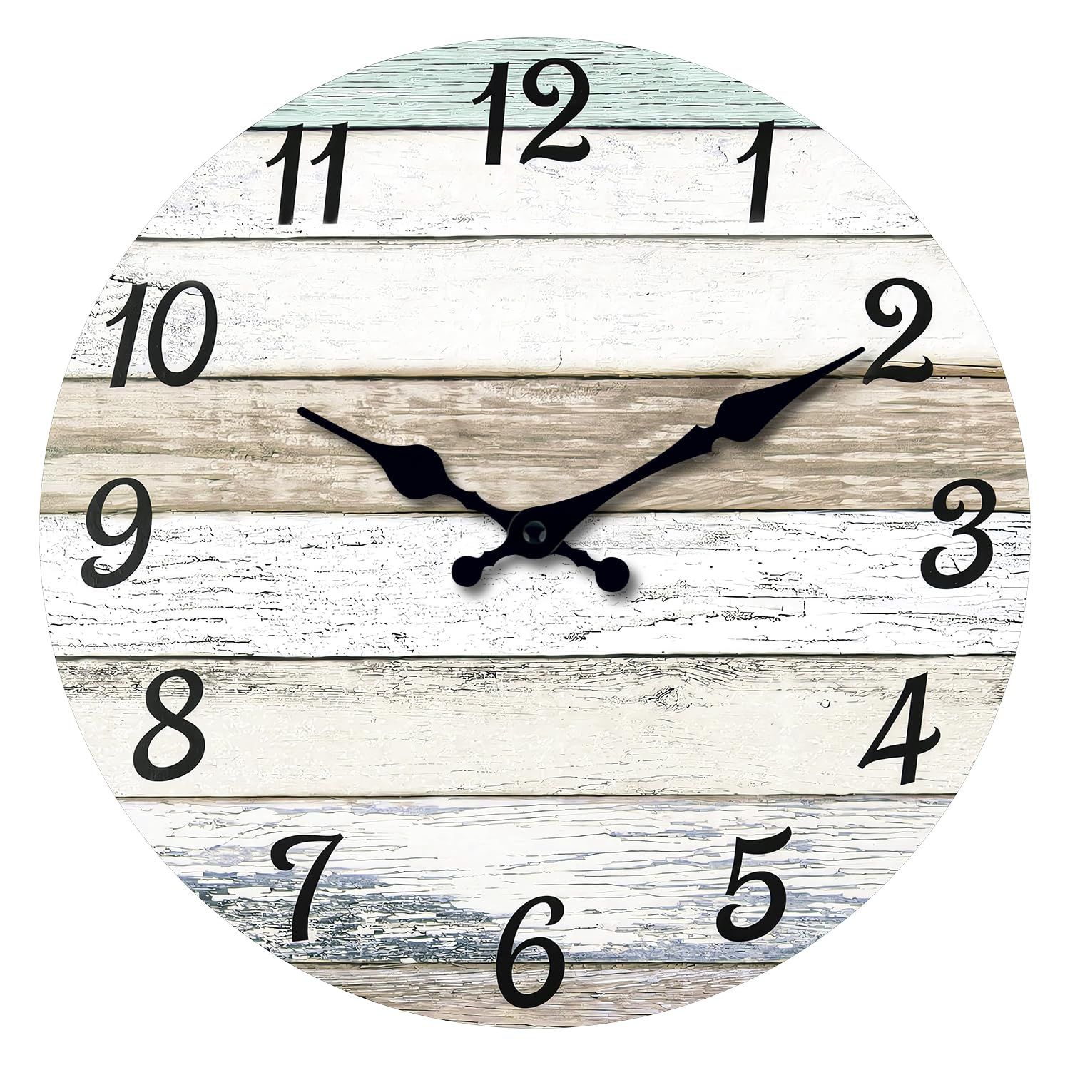 Silentio Rustic Wall Clock 14 Inch - MDF Frameless