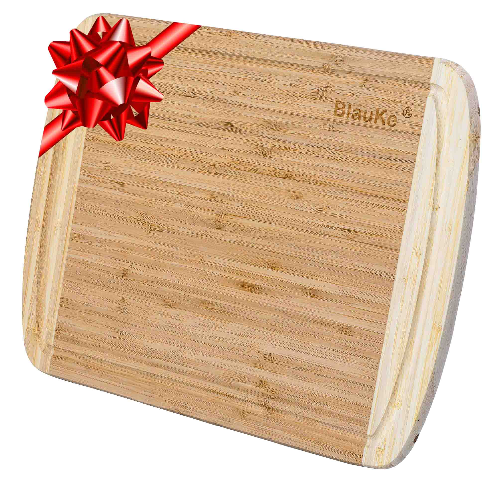 Large Wood Cutting Board for Kitchen 14x11 inch - Bamboo Chopping Board with Jui