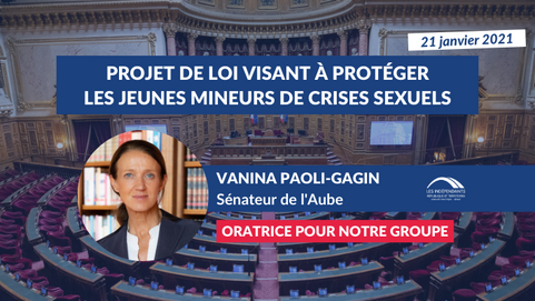 Vanina PAOLI-GAGIN : PPL visant à protéger les jeunes mineurs des crimes sexuels