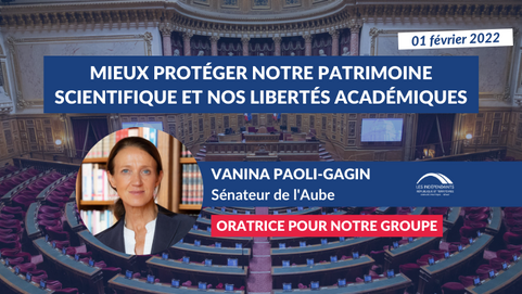 Vanina PAOLI-GAGIN : Débat - Conclusions du rapport "Mieux protéger notre patrimoine scientifique"