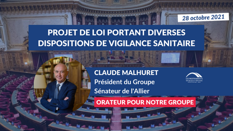 Claude MALHURET : Projet de loi portant diverses dispositions de vigilance sanitaire