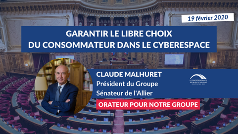 Claude MALHURET : PPL visant à garantir le libre choix du consommateur dans le cyberespace