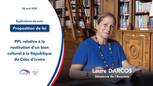 Laure Darcos : Restitution d'un bien culturel à la République de Côte d'Ivoire
