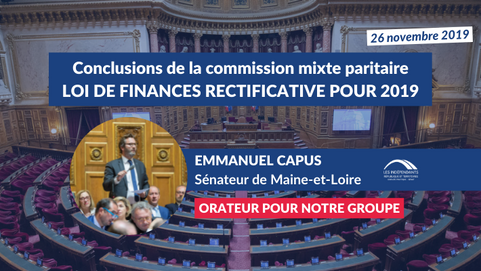 Emmanuel CAPUS : Conclusions de la CMP sur le PJL de Finances rectificative pour 2019