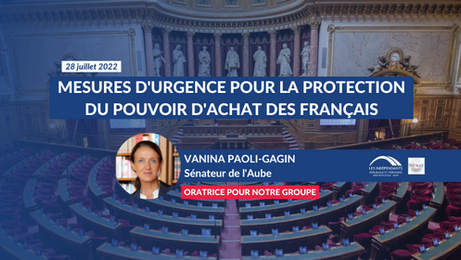 Vanina PAOLI-GAGIN : Mesures d'urgence pour la protection du pouvoir d'achat