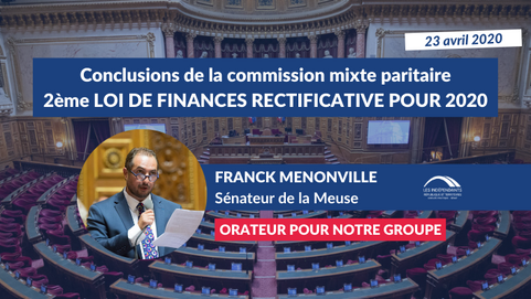Franck MENONVILLE : Conclusions de la CMP du 2nd PJL de Finances rectificative pour 2020