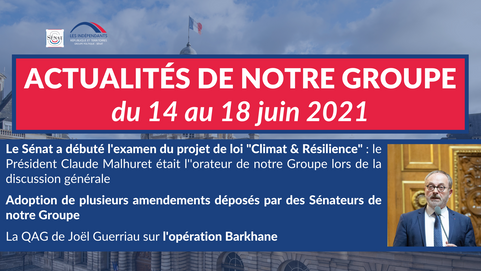 Actualités de notre Groupe : 14 - 18 juin 2021