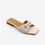 Thumbnail: Stylish Cream & Gold Buckled Open Toe Flats for Women – Aerostep