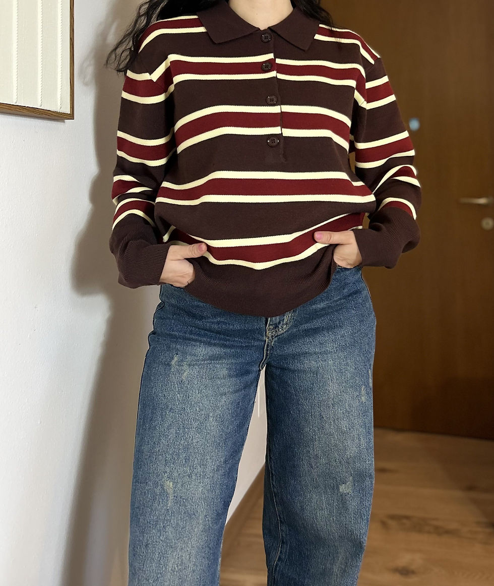 Miniatura: Maglione Marrone a Righe