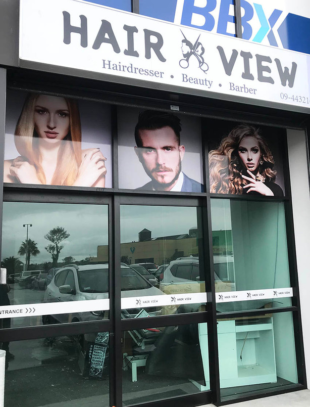 Hair View Window Signage