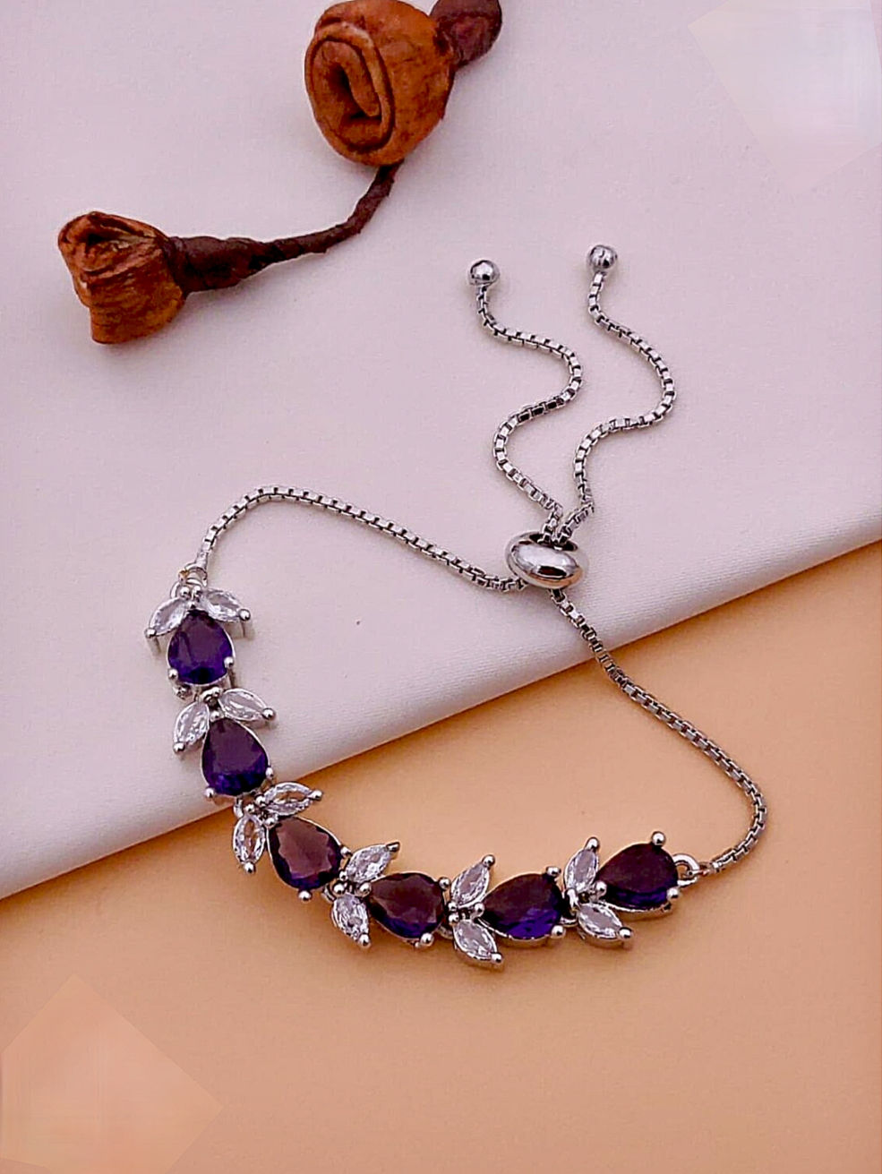 American diamond adjustable bracelet 