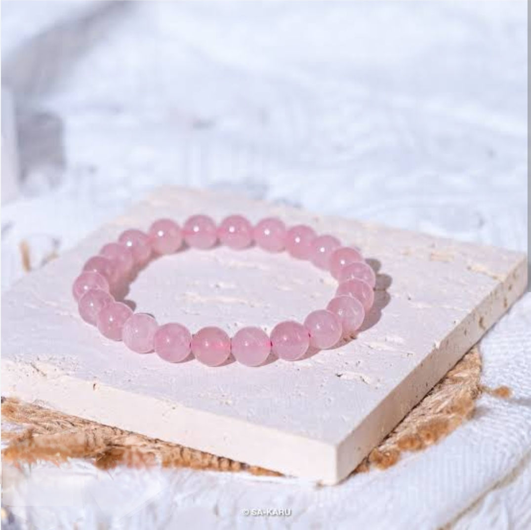 Rose quartz bracelet.