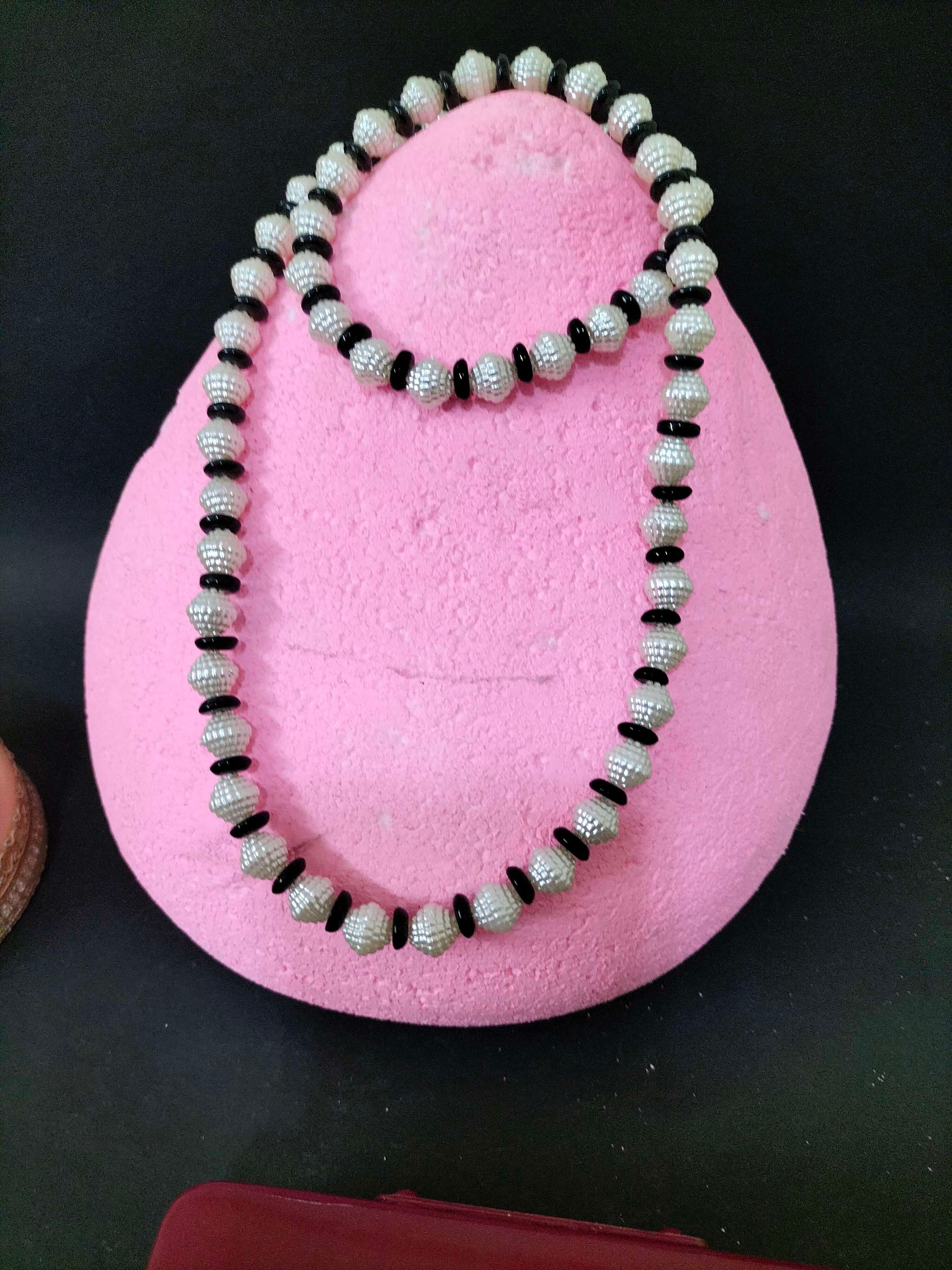 Glass bead long chain.